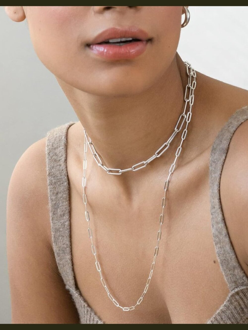 925 Sterling Silver Paperclip Chain Necklace 3mm Lobster Clasp Unisex - Picture 4 of 5
